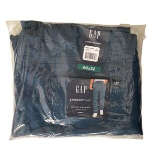 GAP 5 Pocket Pant Majolica Blue Men's Size 40x32 Slim Fit Stretch Twill NWT